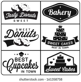 Vintage Retro Bakery Badge And Label Set