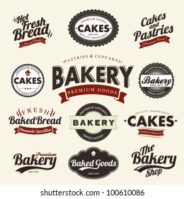 Vintage Retro Bakery Badges And Labels