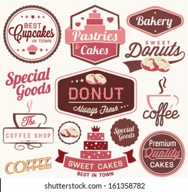 Vintage Retro Bakery Badges And Labels