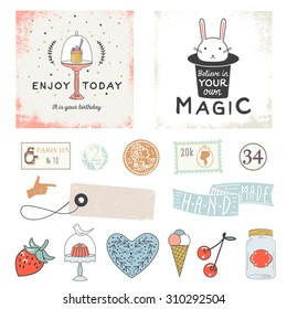 Vintage Retro Bakery Badges and Labels. Typographic posters and design elements.