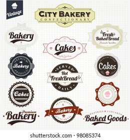 Vintage Retro Bakery Badges And Labels