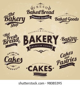 Vintage Retro Bakery Badges And Labels