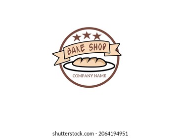 Vintage Retro Bakery Bake Shop Label Sticker Logo design vector