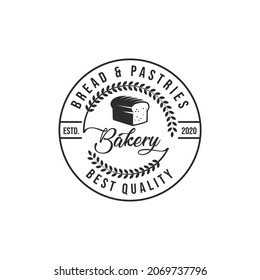 Vintage Retro Bakery Bake Shop Label Sticker Logo design vector
