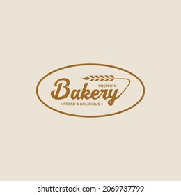 Vintage Retro Bakery Bake Shop Label Sticker Logo design vector