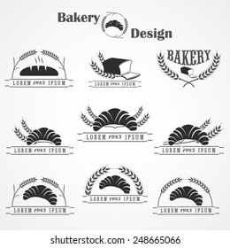 Vintage Retro bakery and bread shop logos, labels, badges and design elements. Vector illustrations.