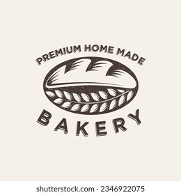 Vintage Retro Bakery, Cake Shop Label Vector Logo Stamp. Bread logo design