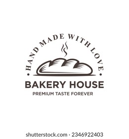 Vintage Retro Bakery, Cake Shop Label Vector Logo Stamp. Bread logo design