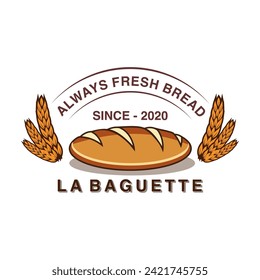 Vintage Retro Bakery, Cake Shop Label Vector Logo Stamp. Bread logo design