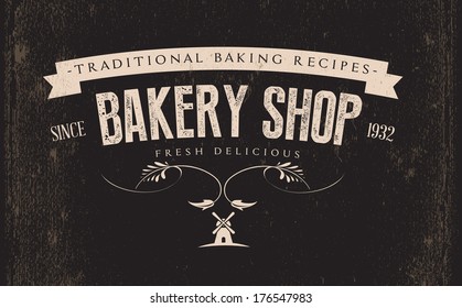 Vintage Retro Bakery  Label