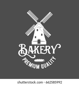 vintage retro bakery logo badge and label