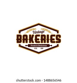 Vintage Retro Bakery Logo Badges And Labels Stock Vector