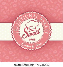 Vintage retro bakery logo badges and labels, Cupcake vector, sweet and candy, post card, dessert menu, bakery logo, print and banner, label and brand