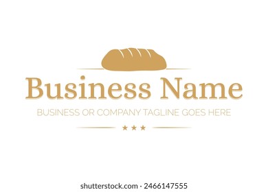 Vintage or Retro Bakery Logo with Bread Loaf Illustration