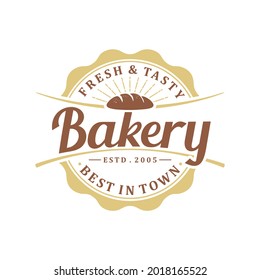 Vintage Retro Bakery Logo, Can Be Used For Stamp Or Shop Logo