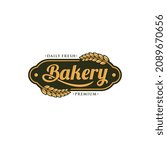 Vintage retro bakery logo design 
