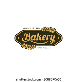 Vintage retro bakery logo design 