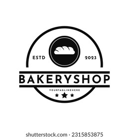 Vintage retro bakery logo design idea