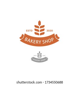 vintage retro bakery logo, emblem, label, badge, stamp vector template, vintage style bakery logotype