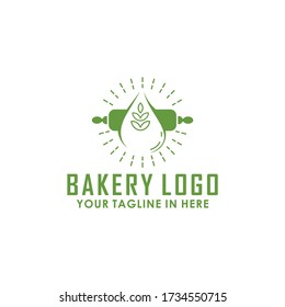 vintage retro bakery logo, emblem, label, badge, stamp vector template, vintage style bakery logotype