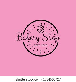 vintage retro bakery logo, emblem, label, badge, stamp vector template, vintage style bakery logotype