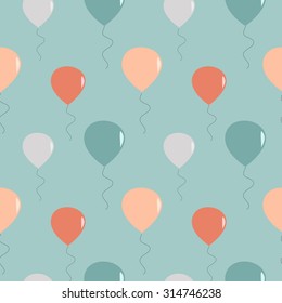 vintage retro balloons seamless vector pattern background illustration