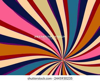 Vintage retro banner background. Colorful grunge wave wallpaper. Vector illustration. Twist party backround pattern.