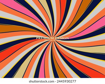 Vintage retro banner background. Colorful grunge wave wallpaper. Vector illustration. Twist party backround pattern.