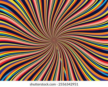 Vintage retro banner background. Colorful grunge wave wallpaper. Vector illustration. Twist party backround pattern.