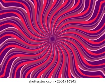 Vintage retro banner background. Colorful grunge wave wallpaper. Vector illustration. Rotate party background pattern. Psychedelic groovy background.