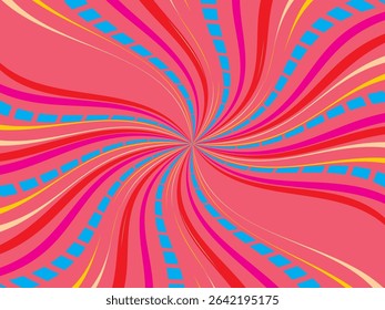Vintage retro banner background. Colorful grunge wave wallpaper. Vector illustration. Twist party backround pattern.	

