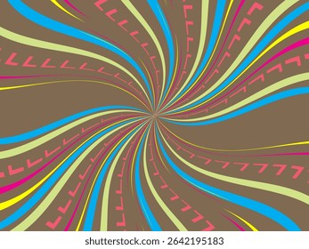 Vintage retro banner background. Colorful grunge wave wallpaper. Vector illustration. Twist party backround pattern.	

