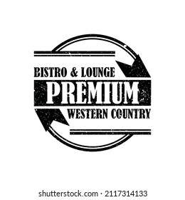 Vintage Retro Bar Bistro with Ribbon Logo design