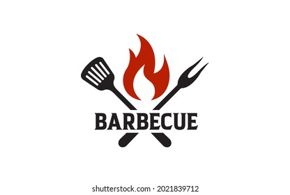 Vintage Retro Barbecue Grill, Barbeque Label Stamp Logo Design Vector