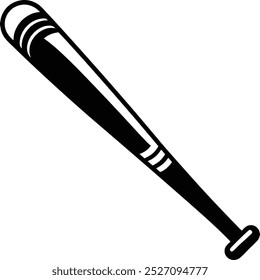 Vintage retro baseball bat vector illustration silhouette
