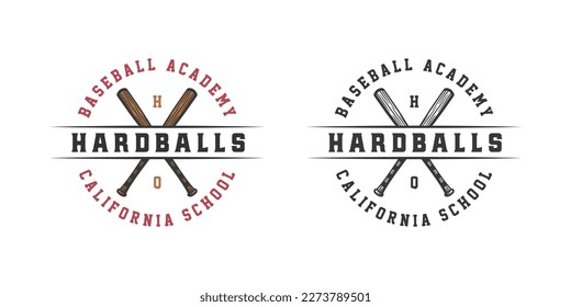 Vintage retro baseball sport emblem, logo, badge, label. mark, poster or print. Monochrome Graphic Art. Vector Illustration. Engraving style	