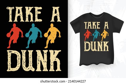 Vintage Retro Basketball Player T-Shirt Design