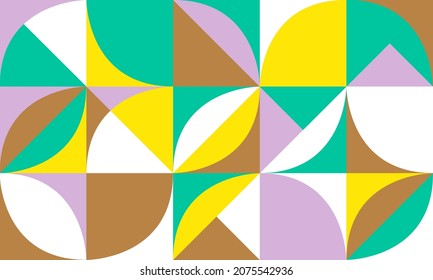 Vintage retro bauhaus design vector seamless pattern. Geometric shape ornament. Modern stylish texture.
