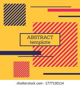 Vintage retro bauhaus graphic design template. Abstract geometric composition. Flat design. Applicable for covers, placards, posters, flyers and banner designs. Color illustration.