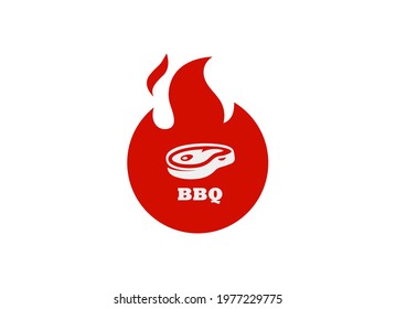 Vintage Retro BBQ Grill, Barbecue, Barbeque Label Stamp Logo design vector