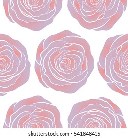 Vintage, retro. Beautiful pattern for decoration and design. Seamless watercolor pattern with neutral and pink roses. Exquisite pattern for design with rose flowers. Trendy print.