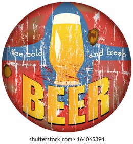 vintage, retro, beer metal sign, vector illustration 