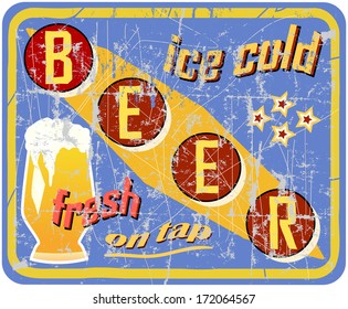 vintage, retro beer sign, vector illustration