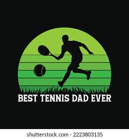 Vintage Retro Best Tennis Dad Ever Funny Father's Day