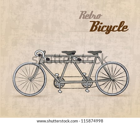 Vintage Retro Bicycle /with hand drawn design | EPS10 Compatibility Required