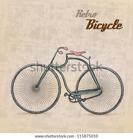 Vintage Retro Bicycle /with hand drawn design | EPS10 Compatibility Required