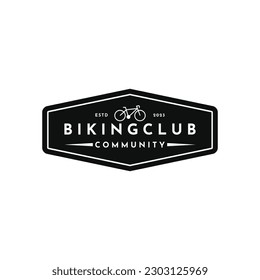 Diseño del logo del club de ciclismo retro vintage con estilo de dibujo hipster