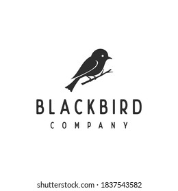 Vintage retro bird silhouette logo design vector