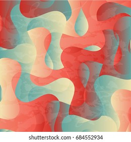 Vintage retro blue and red colorful abstract wave background pattern, ancient artistic style, carnival circus design