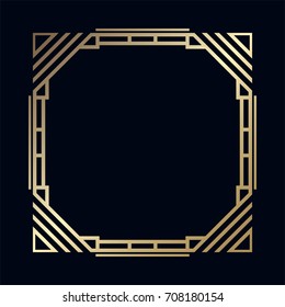 Vintage retro border and frame in Art Deco style. Template for your design. Vector illustration